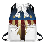 Patriotic American Eagle Print Drawstring Backpack