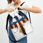 Patriotic American Eagle Print Drawstring Backpack