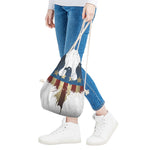 Patriotic American Eagle Print Drawstring Bag