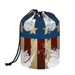 Patriotic American Eagle Print Drawstring Makeup Bag