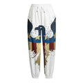 Patriotic American Eagle Print Fleece Lined Knit Pants