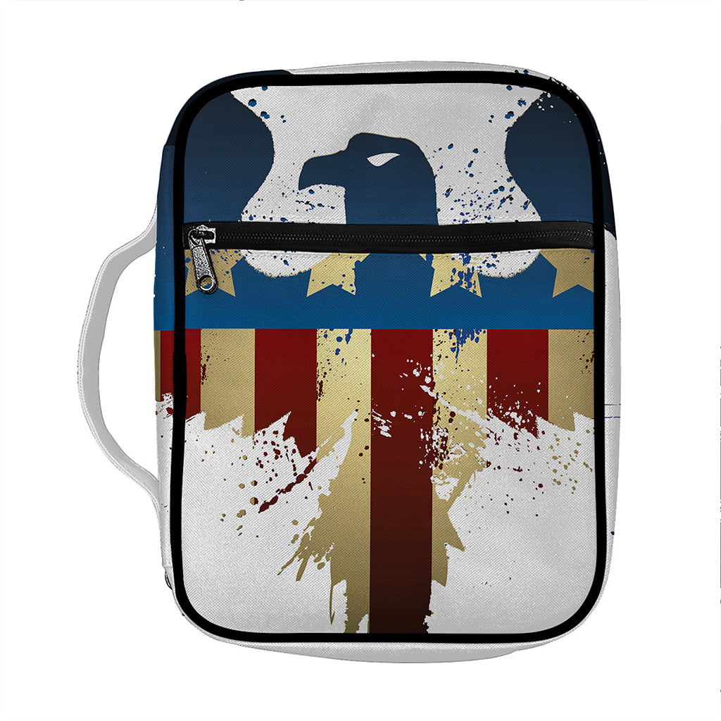 Patriotic American Eagle Print Front Pocket Bible Bag