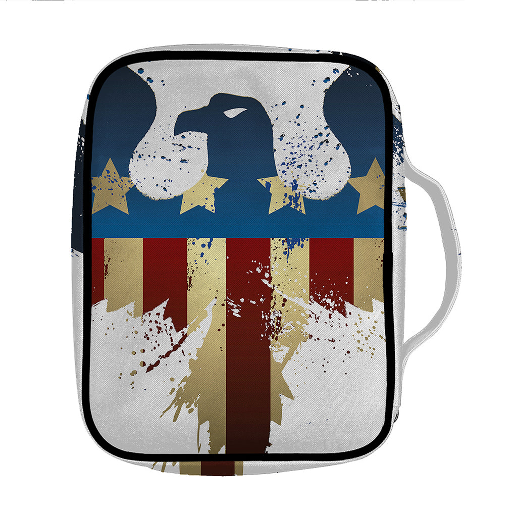 Patriotic American Eagle Print Front Pocket Bible Bag