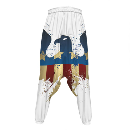 Patriotic American Eagle Print Hammer Pants