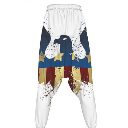 Patriotic American Eagle Print Hammer Pants