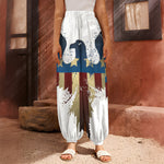 Patriotic American Eagle Print Harem Pants