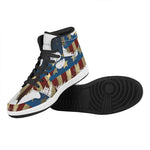 Patriotic American Eagle Print High Top Leather Sneakers