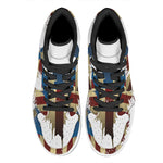 Patriotic American Eagle Print High Top Leather Sneakers