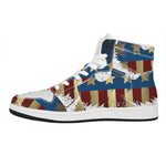 Patriotic American Eagle Print High Top Leather Sneakers