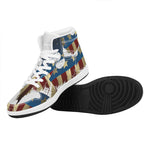 Patriotic American Eagle Print High Top Leather Sneakers