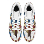Patriotic American Eagle Print High Top Leather Sneakers