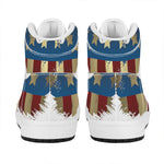 Patriotic American Eagle Print High Top Leather Sneakers
