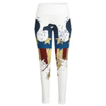 Patriotic American Eagle Print High-Waisted Pocket Leggings