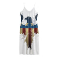 Patriotic American Eagle Print Jersey Midi Cami Dress