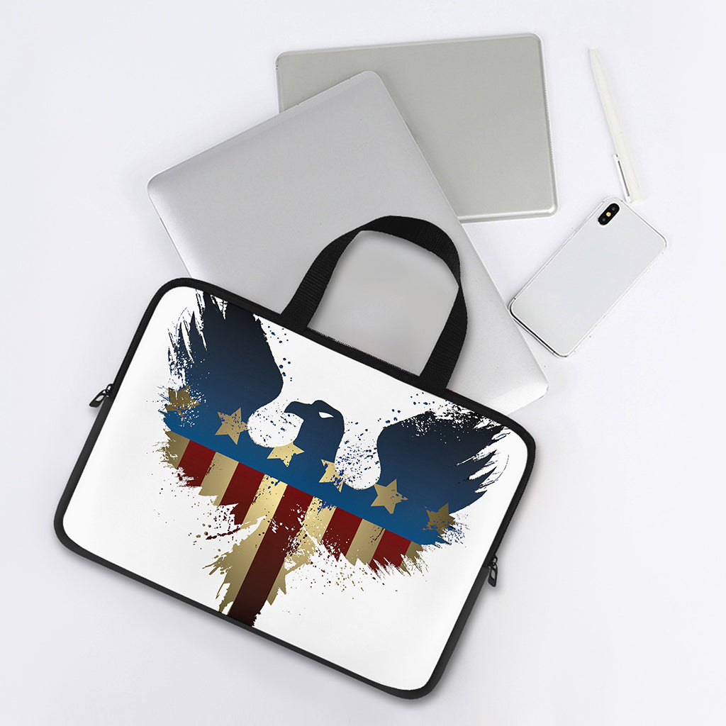 Patriotic American Eagle Print Laptop Sleeve With Handle