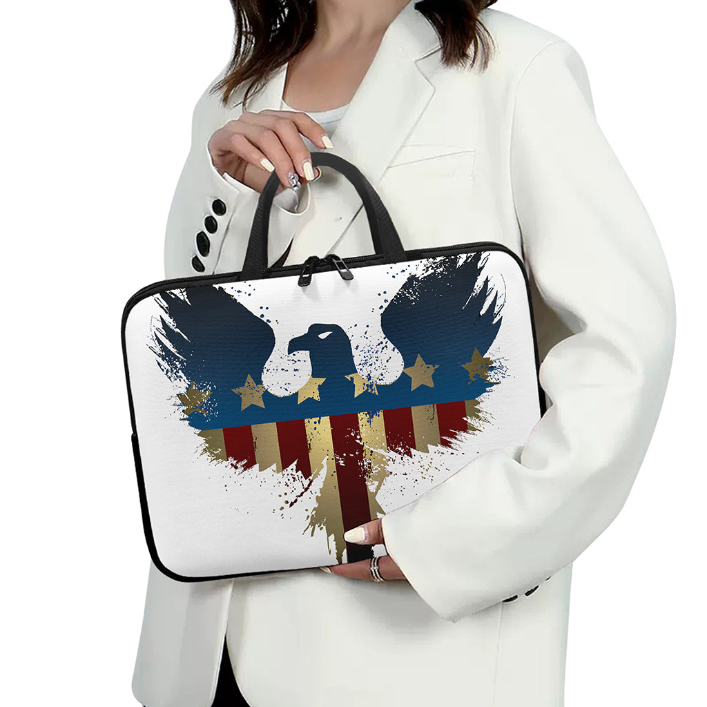 Patriotic American Eagle Print Laptop Sleeve With Handle