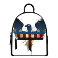 Patriotic American Eagle Print Leather Backpack