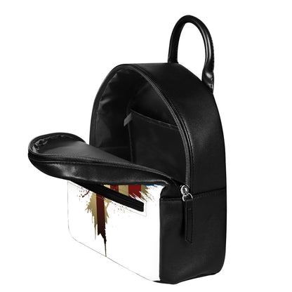 Patriotic American Eagle Print Leather Backpack
