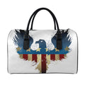 Patriotic American Eagle Print Leather Duffel Bag