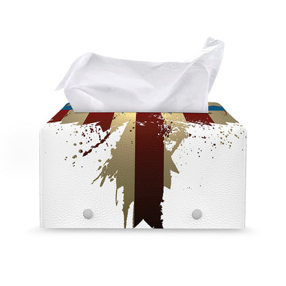 Patriotic American Eagle Print Leather Tissue Box Cover