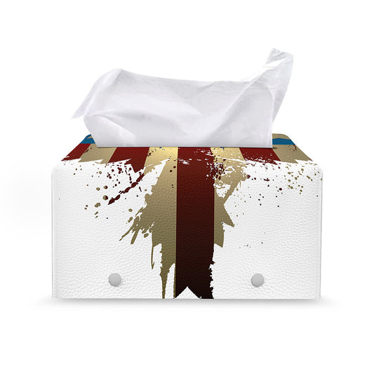 Patriotic American Eagle Print Leather Tissue Box Cover