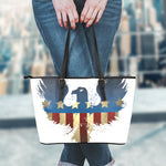 Patriotic American Eagle Print Leather Tote Bag