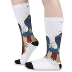 Patriotic American Eagle Print Long Socks