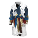 Patriotic American Eagle Print Men's Bathrobe