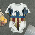 Patriotic American Eagle Print Men's Bodysuit