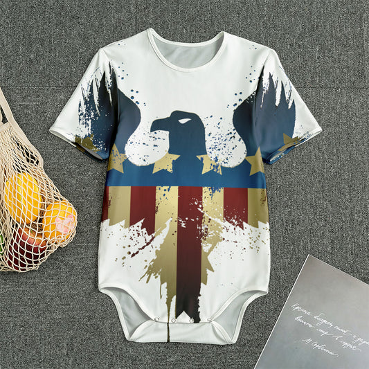 Patriotic American Eagle Print Men's Bodysuit