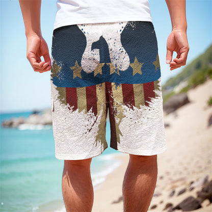 Patriotic American Eagle Print Men's Cargo Shorts