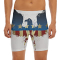 Patriotic American Eagle Print Men's Long Boxer Briefs