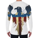 Patriotic American Eagle Print Men's Long Sleeve T-Shirt