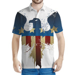 Patriotic American Eagle Print Men's Polo Shirt