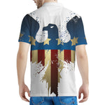 Patriotic American Eagle Print Men's Polo Shirt