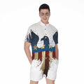 Patriotic American Eagle Print Men's Romper