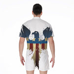 Patriotic American Eagle Print Men's Rompers