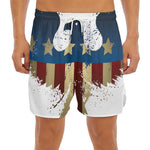Patriotic American Eagle Print Men's Split Running Shorts