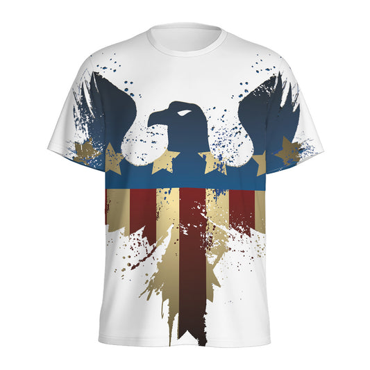 Patriotic American Eagle Print Men's Sports T-Shirt