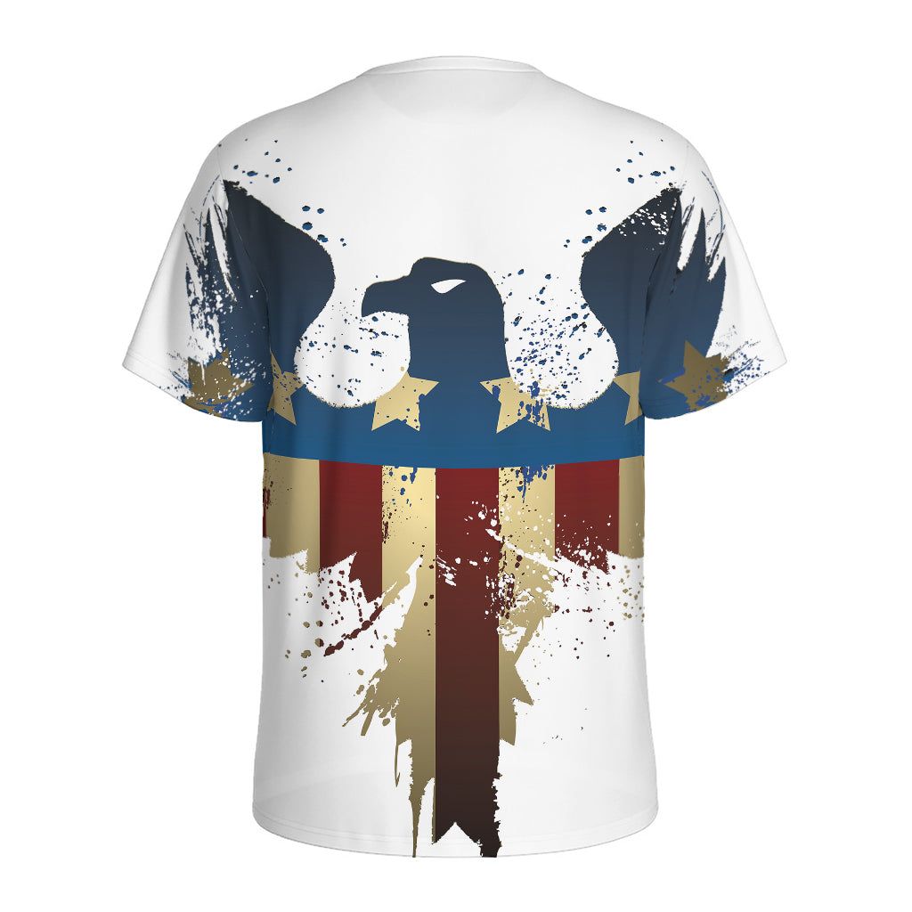 Patriotic American Eagle Print Men's Sports T-Shirt