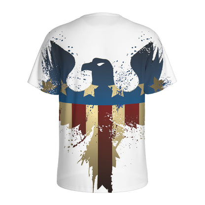 Patriotic American Eagle Print Men's Sports T-Shirt