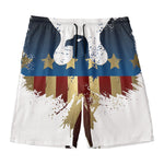 Patriotic American Eagle Print Men's Swim Trunks