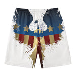 Patriotic American Eagle Print Men's Swim Trunks