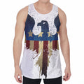 Patriotic American Eagle Print Men's Velvet Tank Top