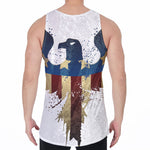 Patriotic American Eagle Print Men's Velvet Tank Top
