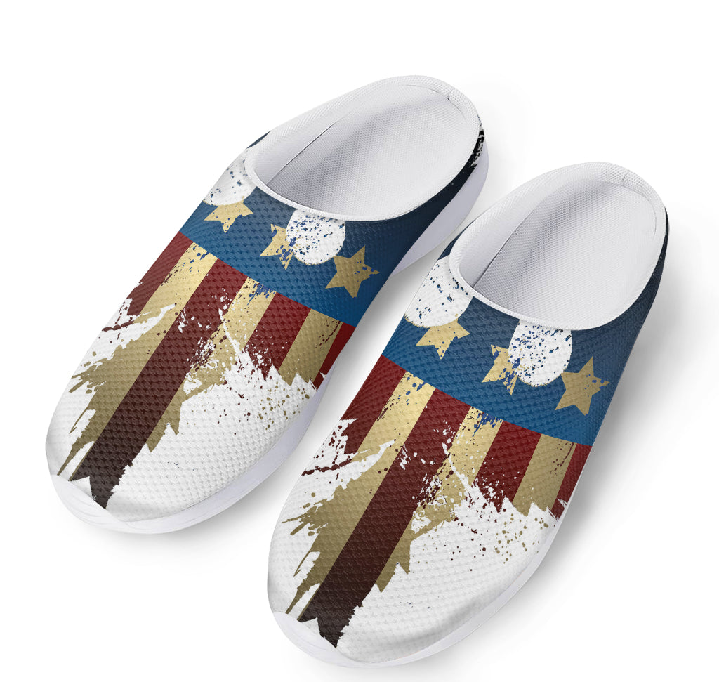 Patriotic American Eagle Print Mesh Casual Shoes