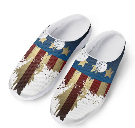 Patriotic American Eagle Print Mesh Casual Shoes