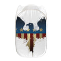 Patriotic American Eagle Print Mesh Laundry Hamper