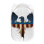 Patriotic American Eagle Print Mesh Laundry Hamper