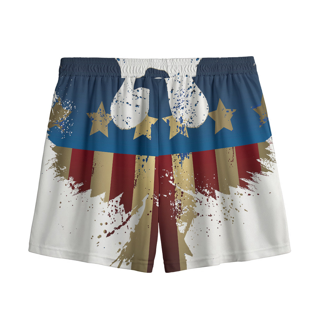 Patriotic American Eagle Print Mesh Shorts